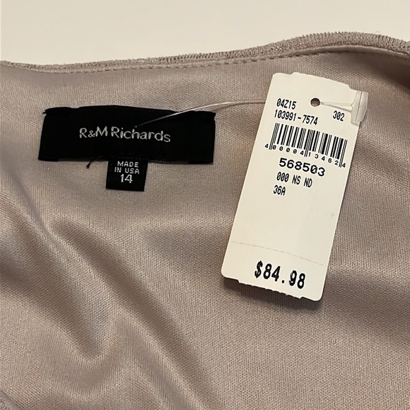 NWT R&M Richards Beige Jacket Mock Dress Size 14 - Picture 9 of 11